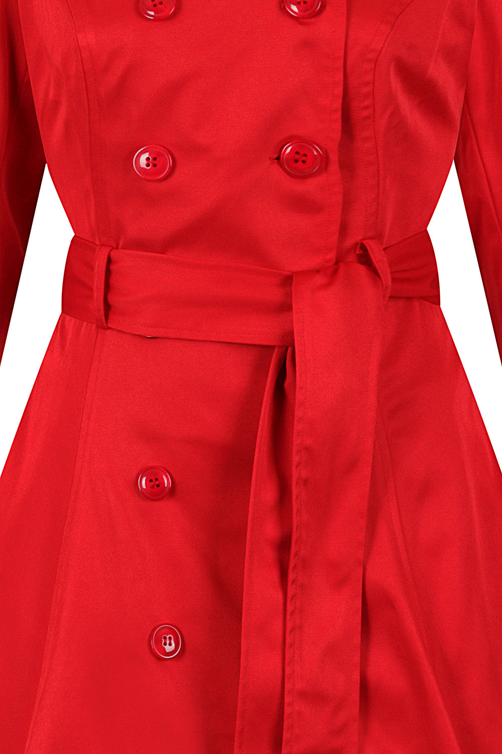 Korrina Plain Swing Trench Coat Red