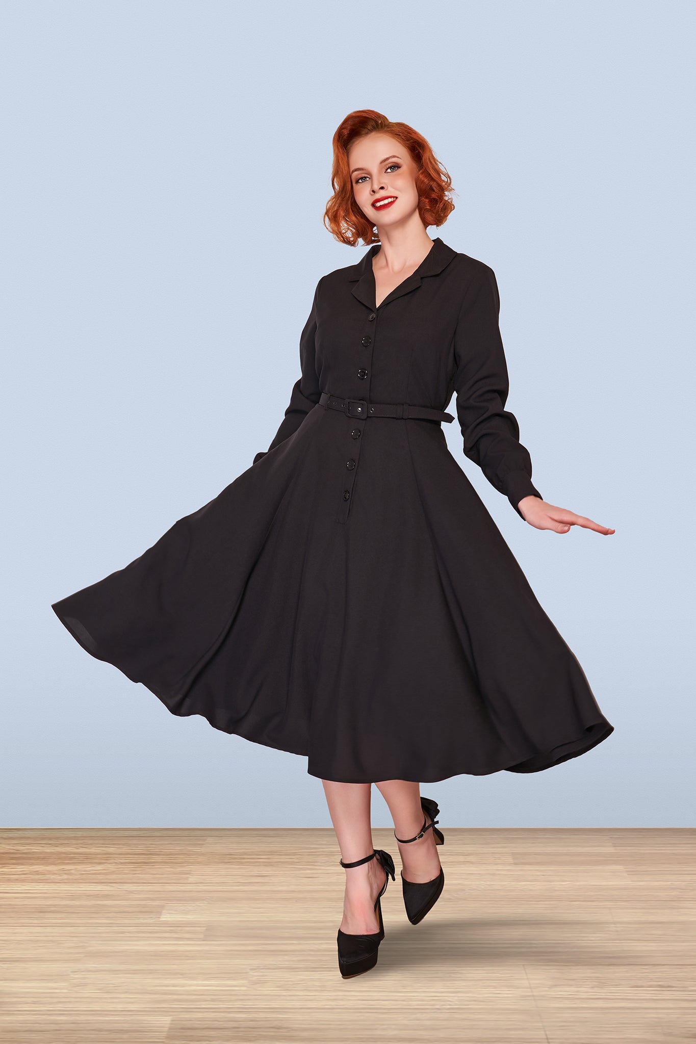 Christine Long Sleeve Dress Black