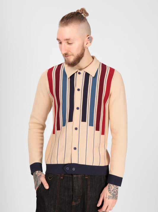 Luca Equator Stripe Knitted Cardigan