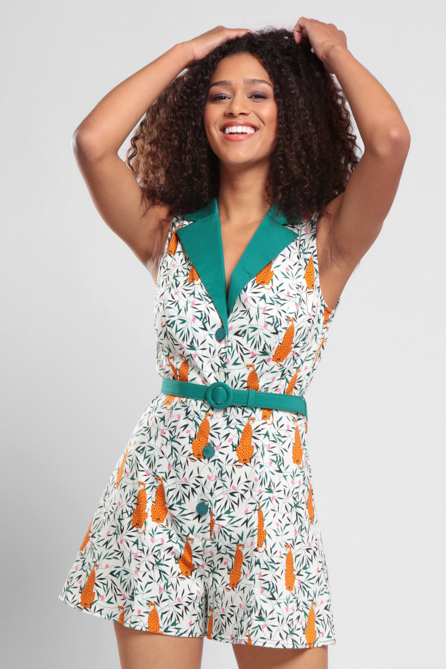 Lucy Tropical Leopard Playsuit