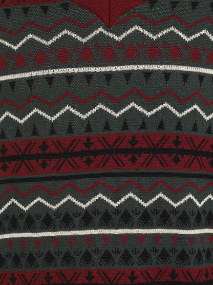 Mark Fair Isle Knitted Jumper Green