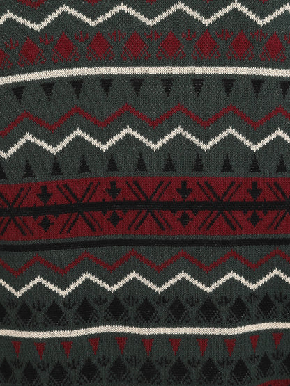 Mark Fair Isle Knitted Jumper Green