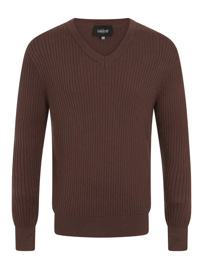 Mark Texture Knitted Jumper Brown