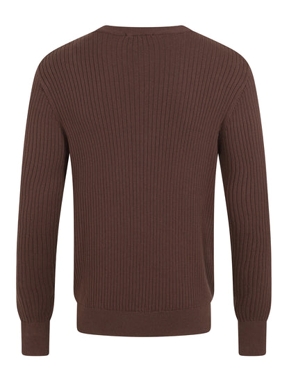 Mark Texture Knitted Jumper Brown