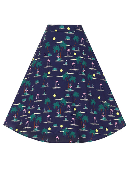 Mattie Flamingo Palm Swing Skirt