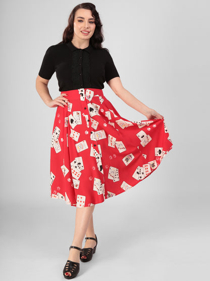 Megan Cat Croupier Swing Skirt