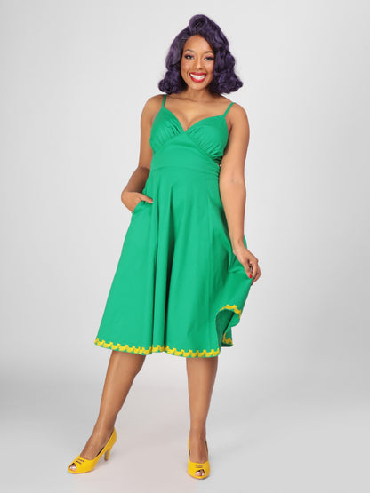 Opal Banana Trim Flared Dress