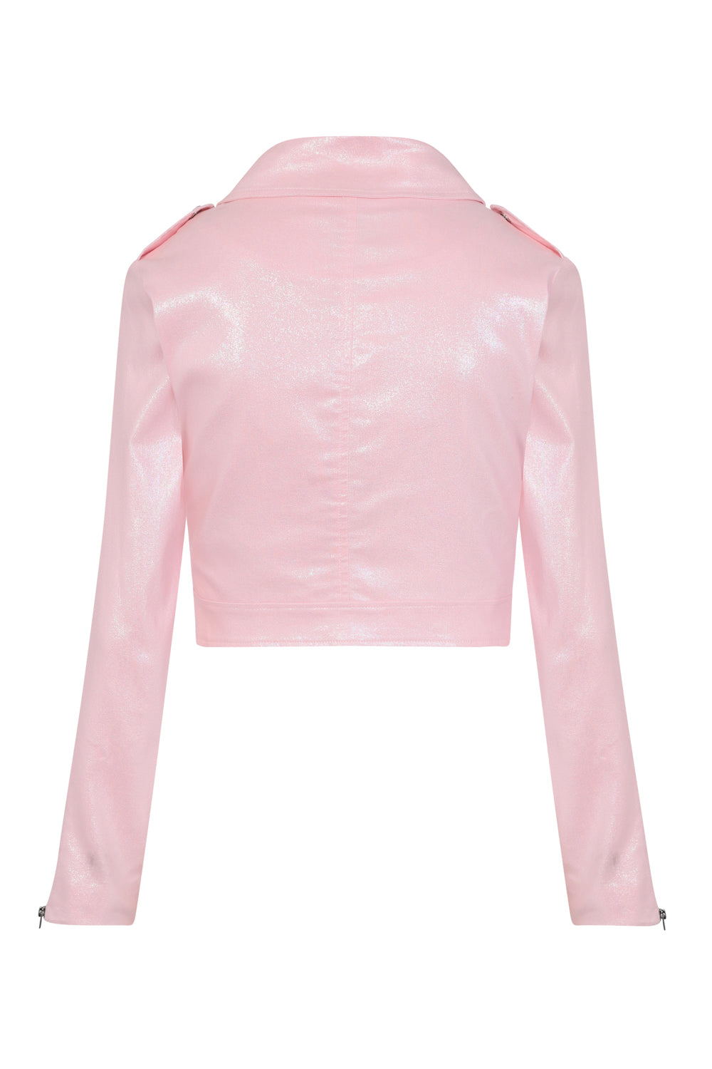 Outlaw Glitter Biker Jacket Pink