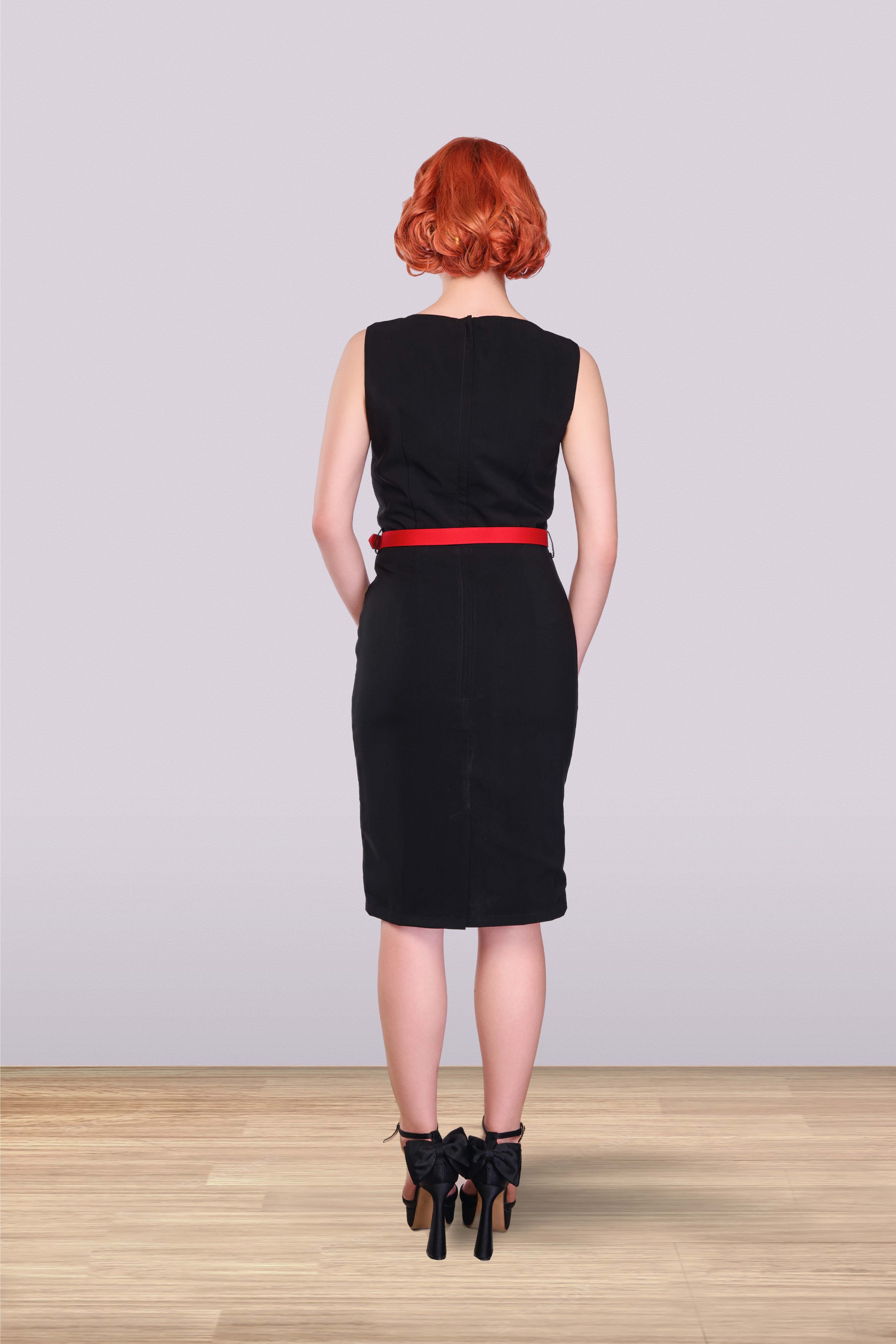 Red Black Pencil Dress