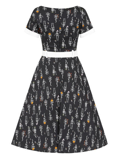 Roberta Skeleton Boo-gie Swing Dress