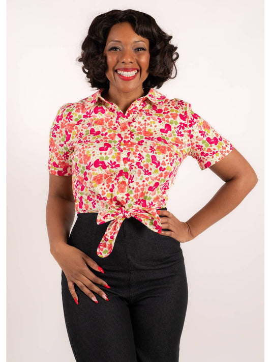 Sammy Grassland Florist Tie Blouse