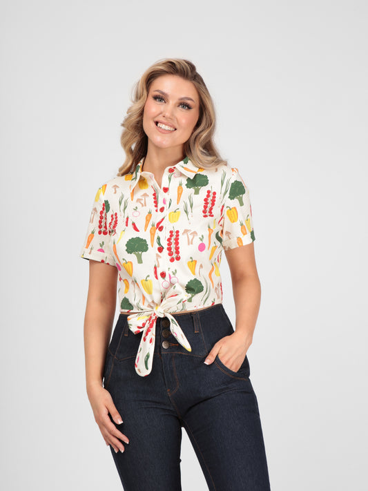 Sammy Vegetable Medley Tie Blouse