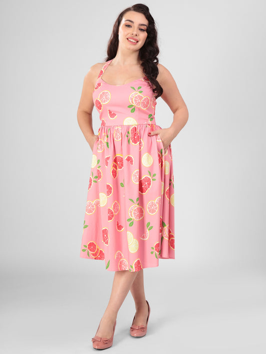 Titta Grapefruit Swing Dress