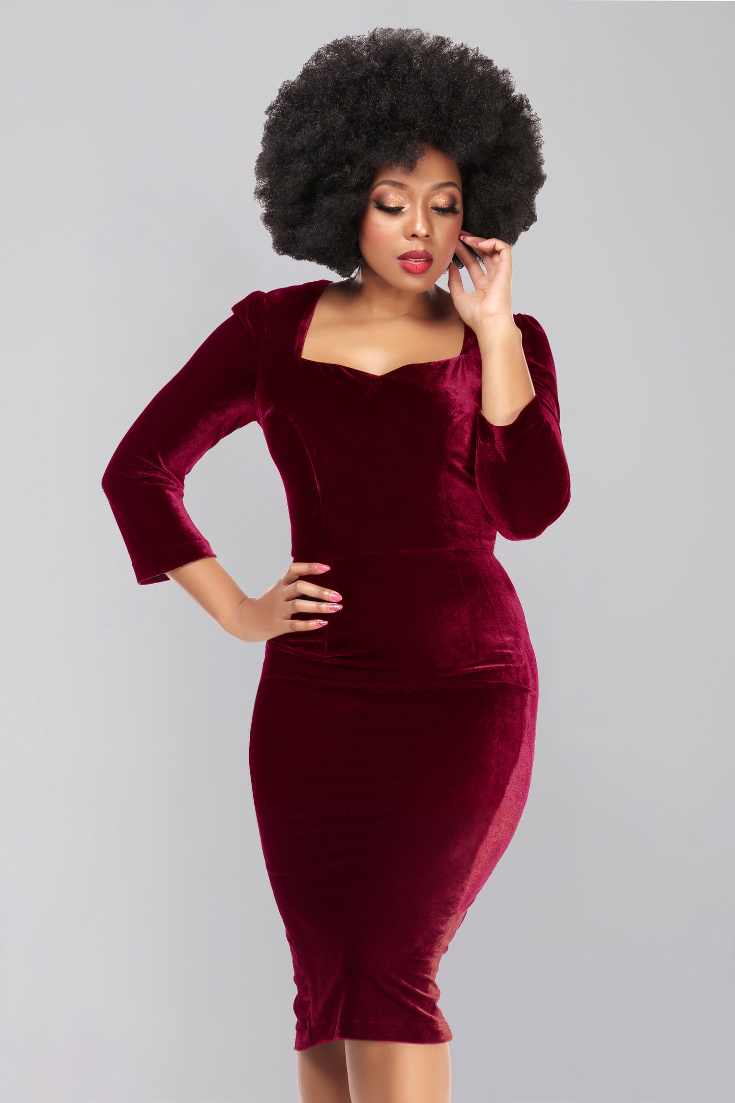 Vanessa Velvet Pencil Dress